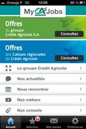 Le groupe Crédit Agricole lance son application mobile de recrutement :
