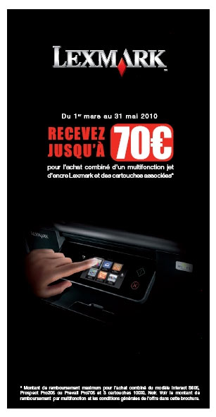 Lexmark rembourse jusqu’à 70 euros