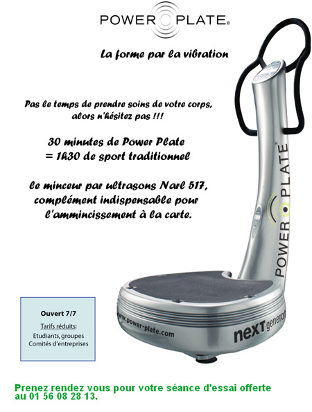 Réduction pour des séances de Powerplate - LJforme - 24 rue Saint Amand