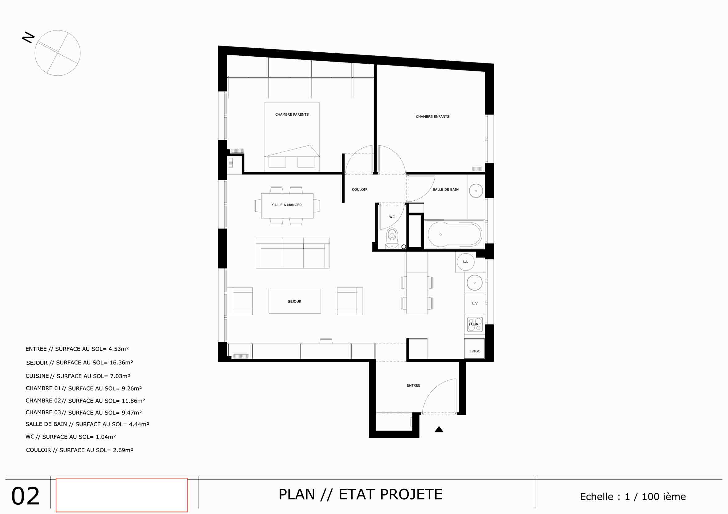 plan appartement 70 m2 t3