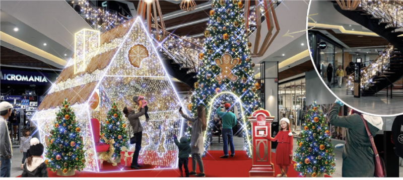  : Projection du thème «Noël à Croquer» au Centre Aushopping V2 de Villeneuve d'Ascq