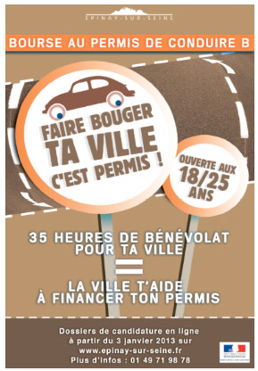 La Ville d'Epinay Sur Seine lance la 4e édition de la Bourse au permis B le 3 janvier prochain