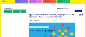 Lancement du concours « 50 ans - 50 projets »