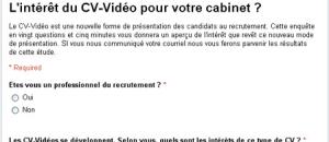 Enquête / Etude tendance recrutement : Que pensez vous des CV Vidéos