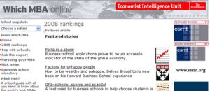 Classement de MBA 2008 du magazine The Economist