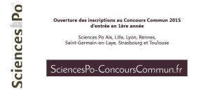 Concours d'entrée à Sciences Po 2015