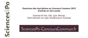 Concours d'entrée à Sciences Po 2015