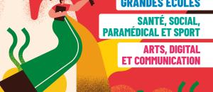 Le Salon grandes écoles. Le Salon santé, social, paramédical et sport. Le Salon arts, digital et communication.