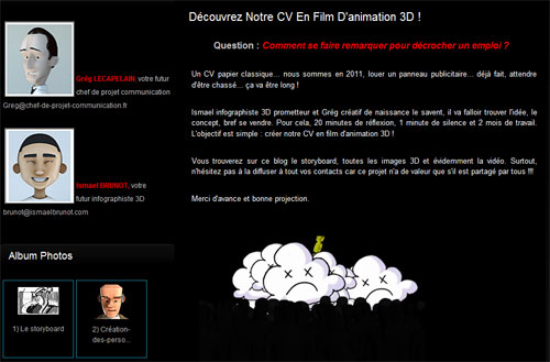 Grég et Ismael : UN CV original sous la forme d'une animation 3D Grég et Ismael : UN CV original sous la forme d'une animation 3D